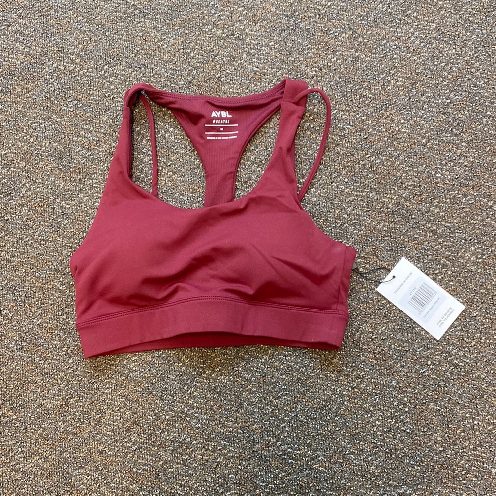 AYBL core sports bra SIZE MEDIUM mauve wine color